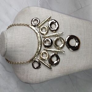 Chico's Hammered Goldtone Collar Necklace